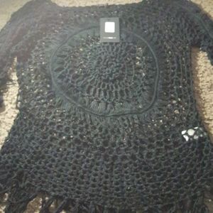 Crochet long sleeve cover up